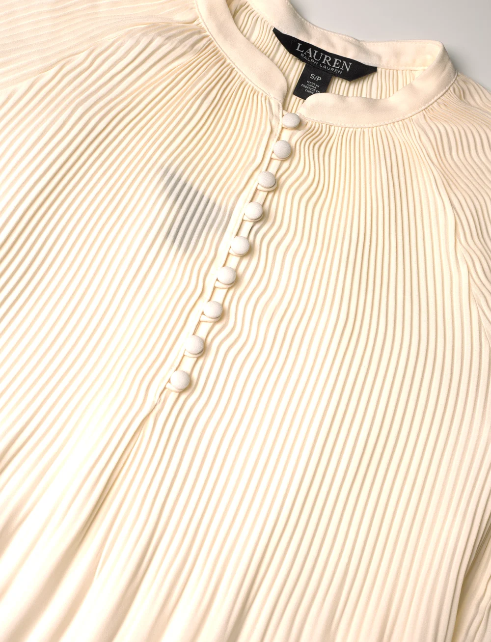 Lauren Ralph Lauren - Pleated Georgette Blouse - långärmade blusar - mascarpone cream - 4