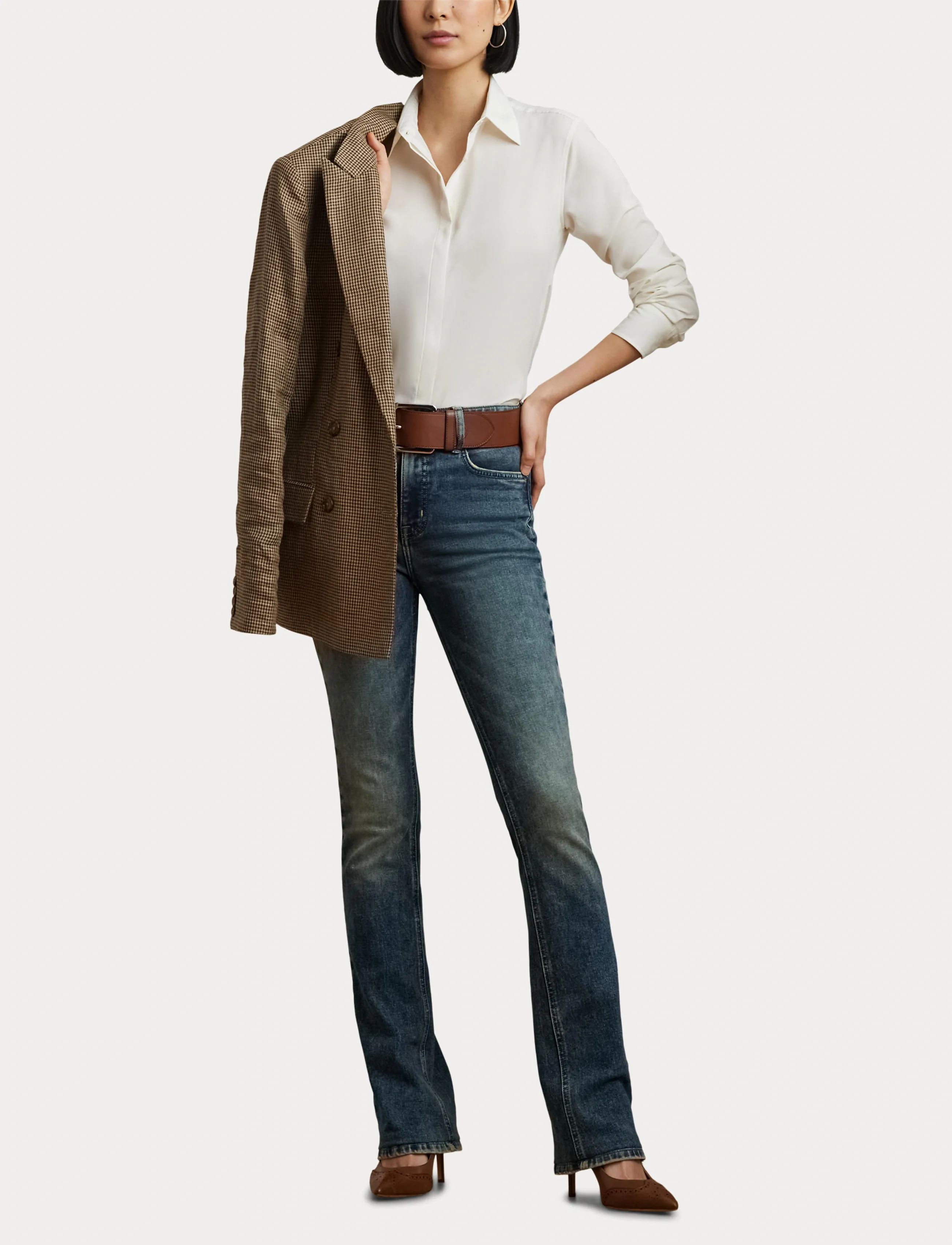 Lauren Ralph Lauren - Classic Fit Crepe Shirt - pikkade varrukatega särgid - mascarpone cream - 4
