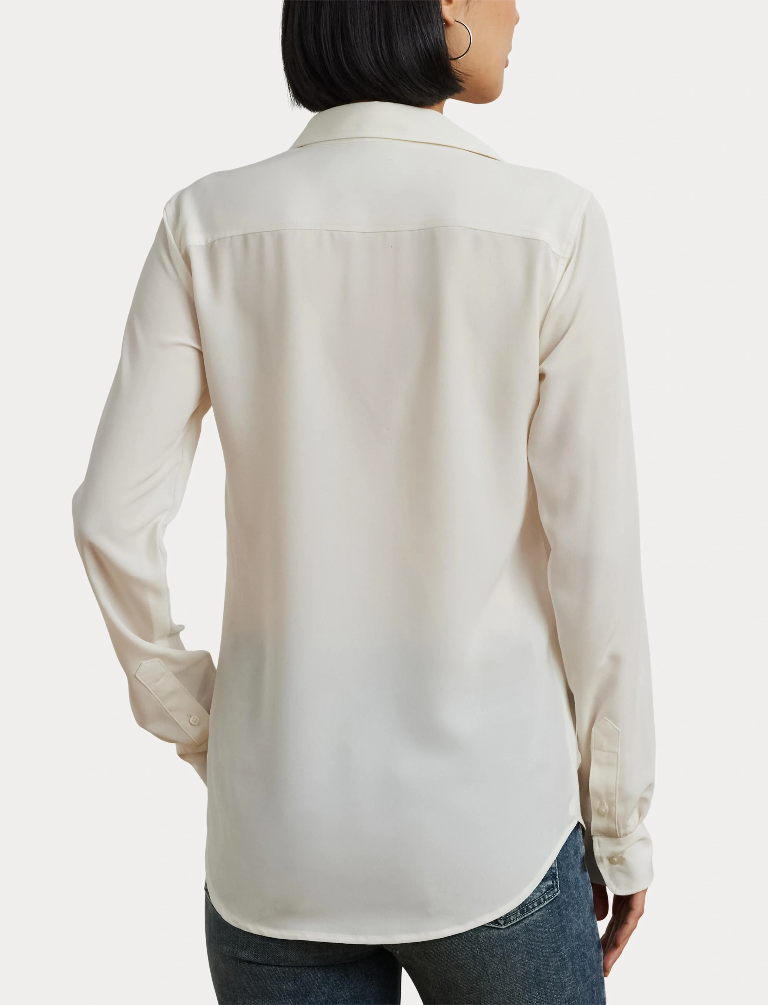Lauren Ralph Lauren Classic Fit Crepe Shirt - Lauren Ralph Lauren - MASCARPONE CREAM / cream