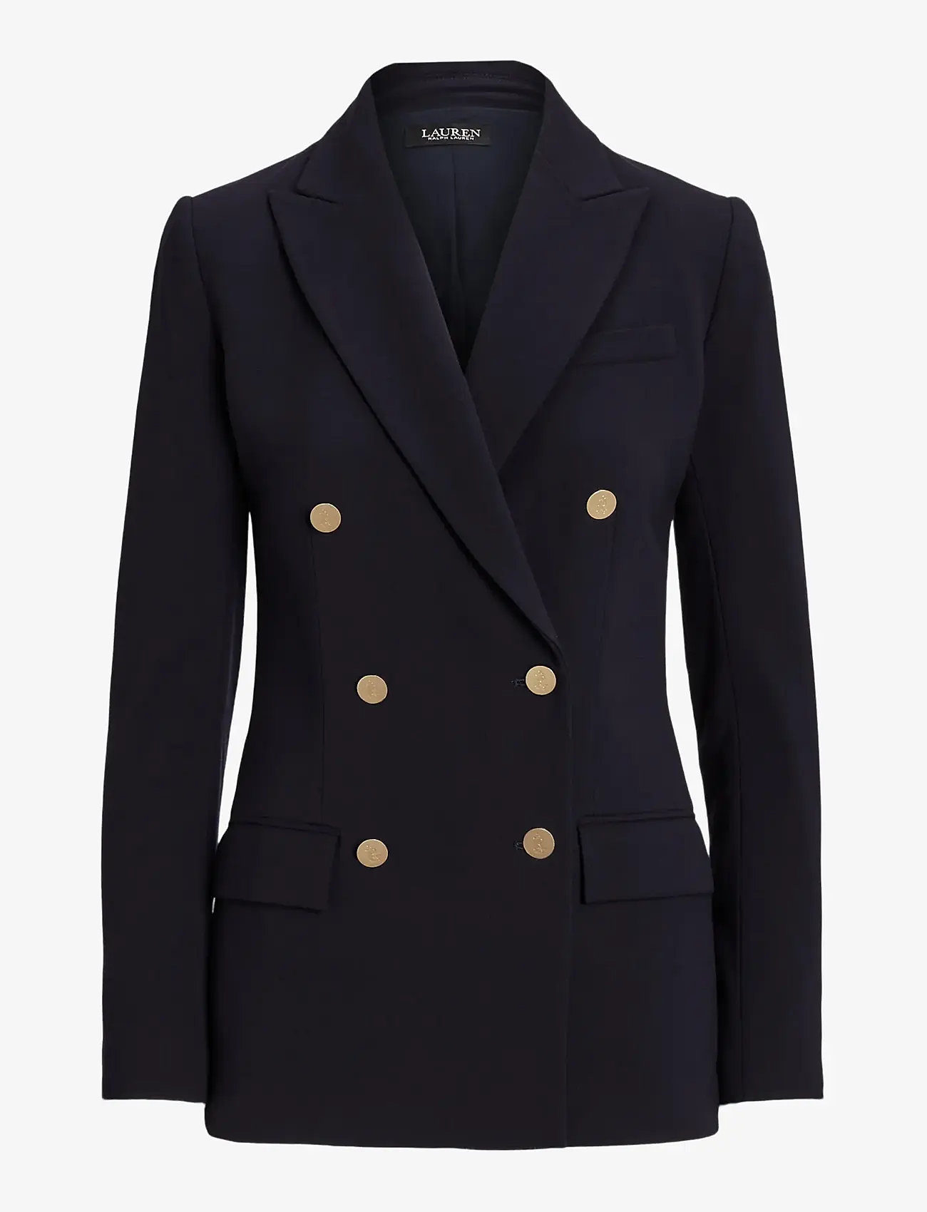 Lauren Ralph Lauren - Double-Breasted Wool Crepe Blazer - double breasted blazers - lauren navy - 1