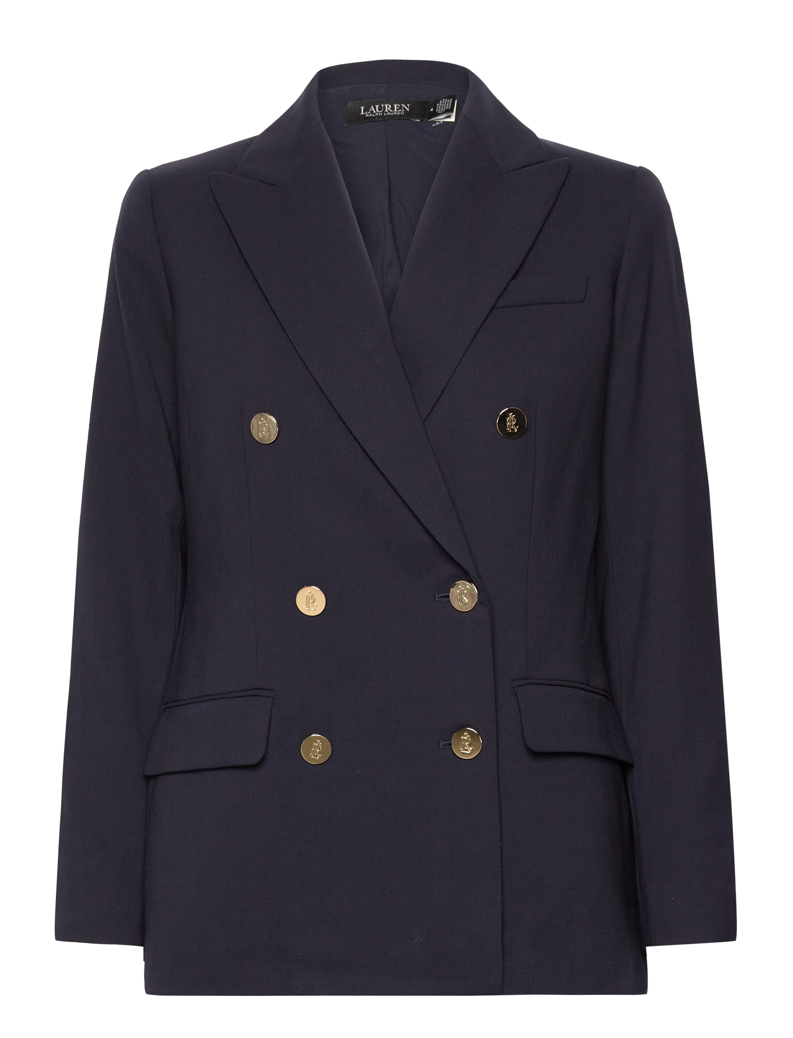 Lauren Ralph Lauren Double-Breasted Wool Crepe Blazer - Kläder - LAUREN NAVY / navy