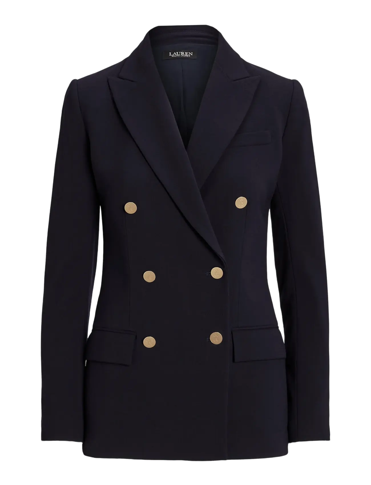 Lauren Ralph Lauren Double-Breasted Wool Crepe Blazer - Blazere - LAUREN NAVY / navy