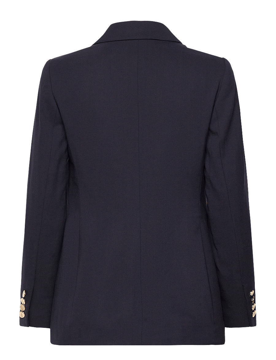 Lauren Ralph Lauren - Double-Breasted Wool Crepe Blazer - lauren navy - 2