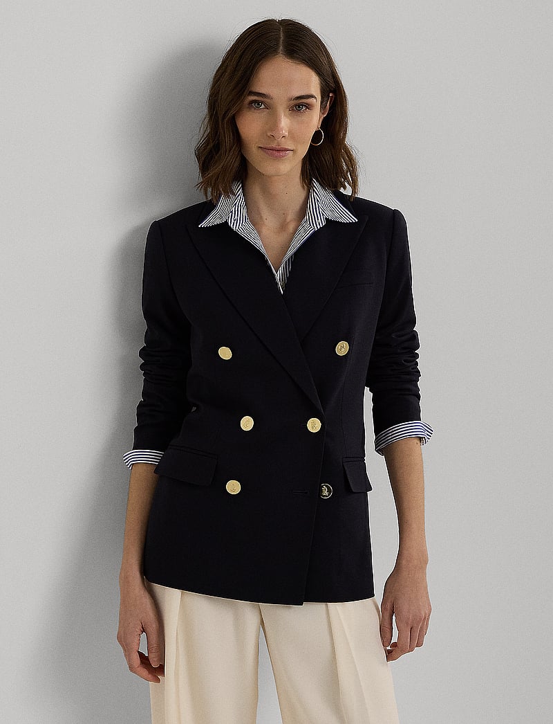 Lauren Ralph Lauren - Double-Breasted Wool Crepe Blazer - kahes joones nööpidega bleiserid - lauren navy - 0