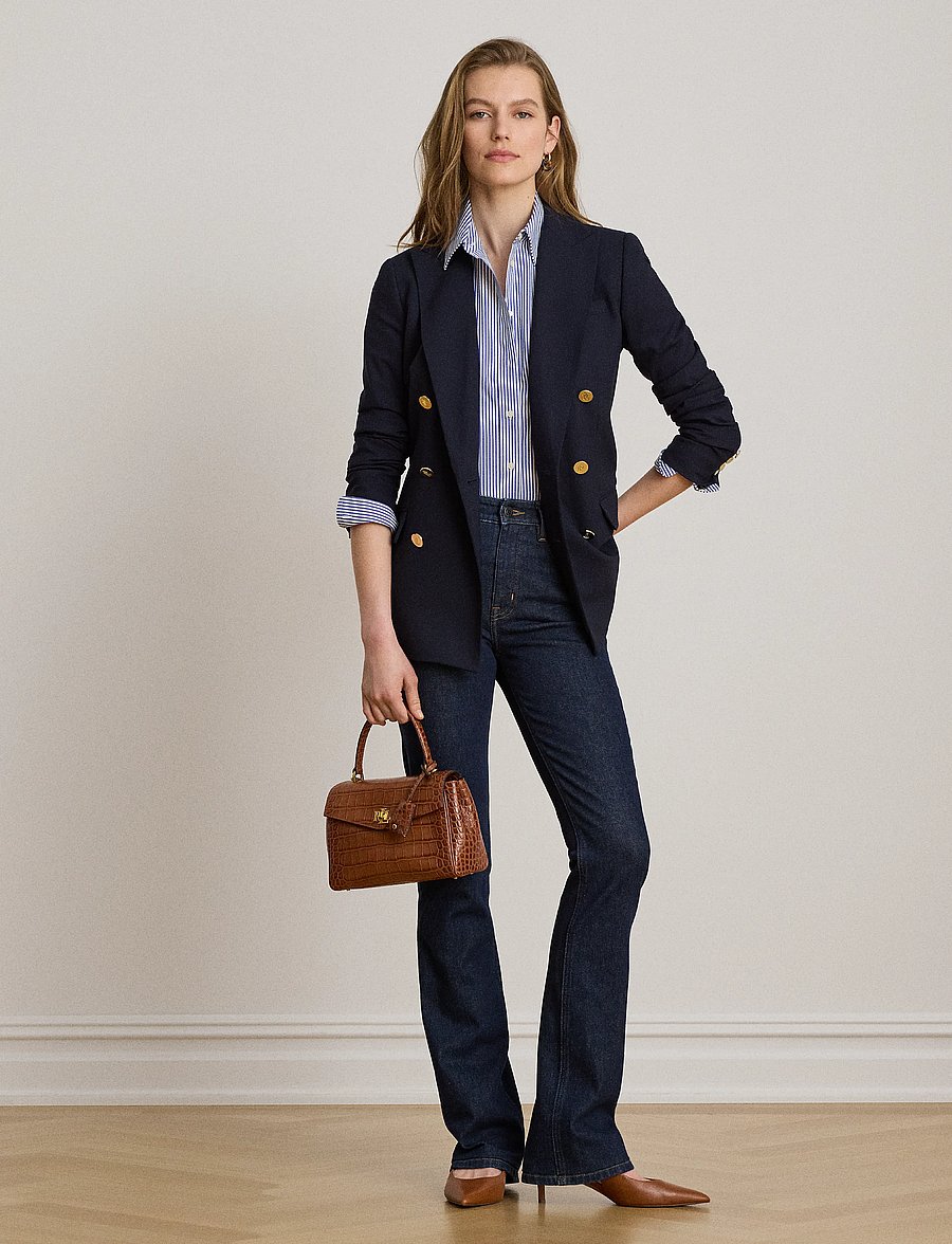 Lauren Ralph Lauren - ST LT WT WOOL CRP-JACKET - dobbeltradede blazere - lauren navy - 0