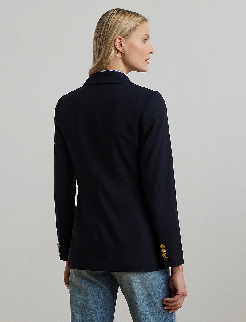 Lauren Ralph Lauren - Double-Breasted Wool Crepe Blazer - lauren navy - 3