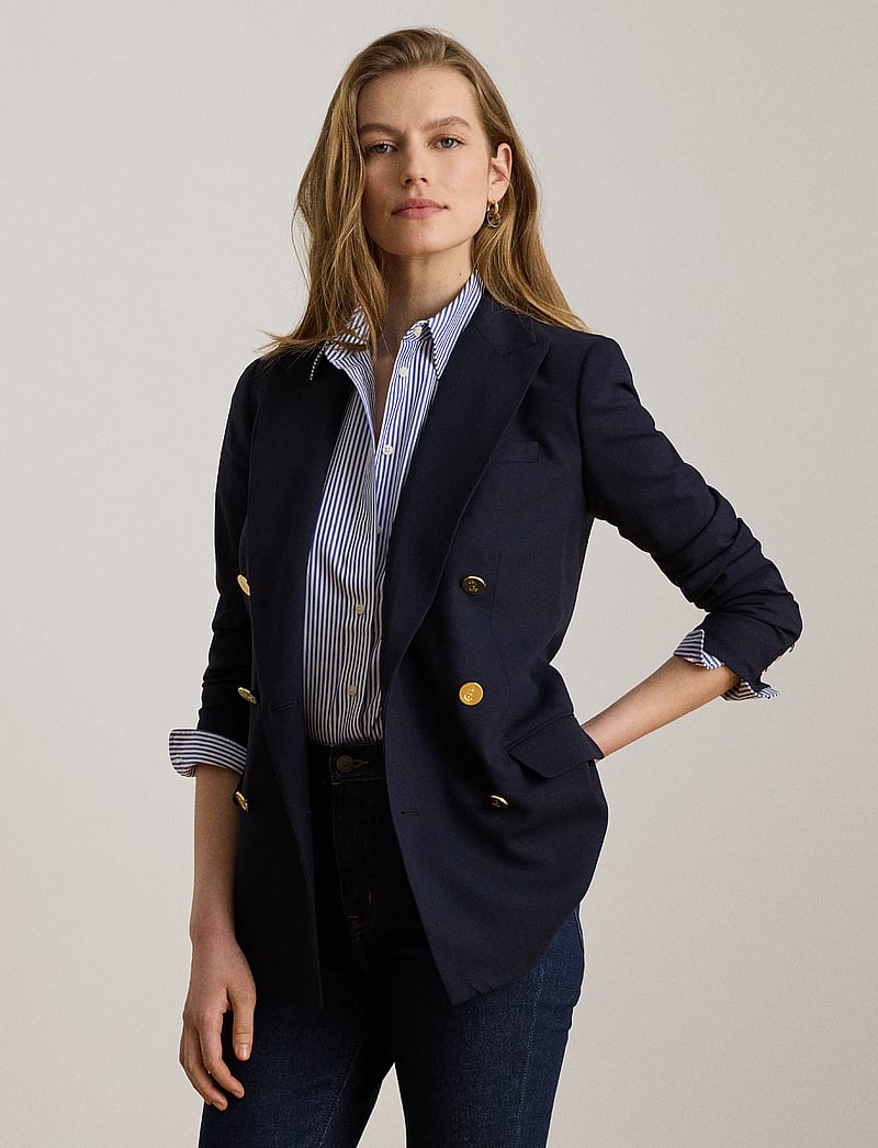 Lauren Ralph Lauren - Double-Breasted Wool Crepe Blazer - lauren navy - 4