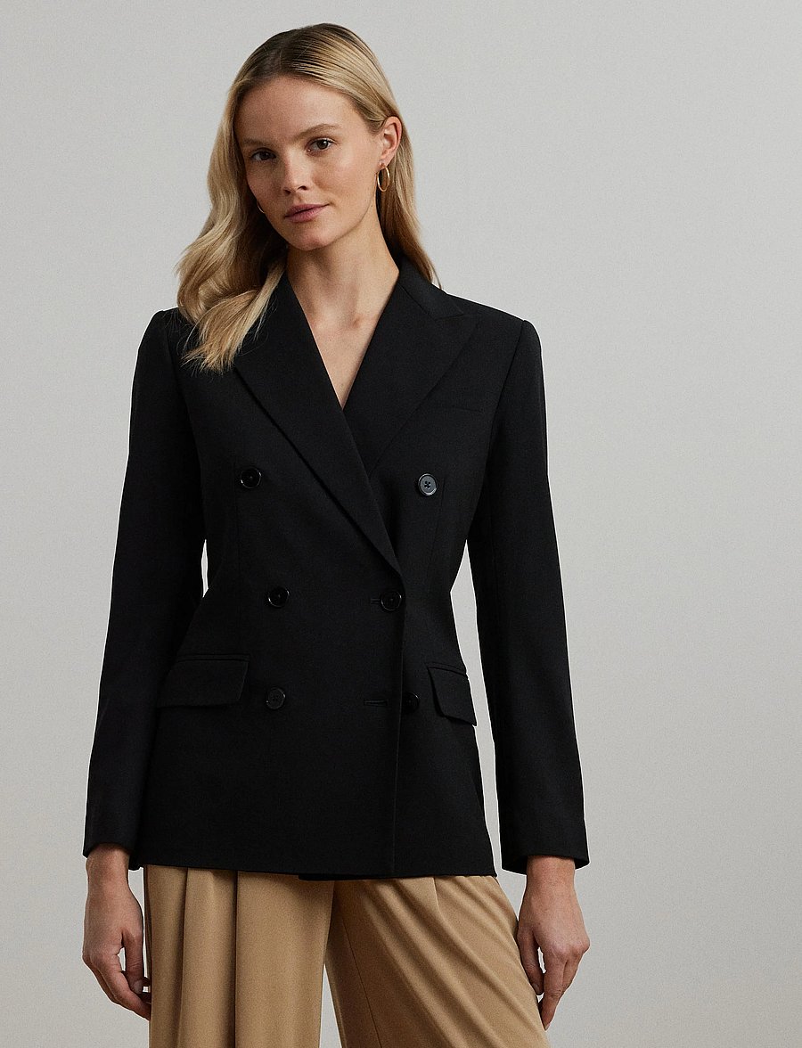 Lauren Ralph Lauren - ST LT WT WOOL CRP-JACKET - dubbelknäppta kavajer - polo black - 3