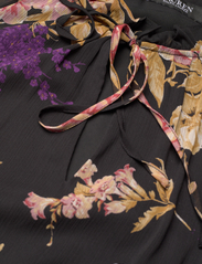 Lauren Ralph Lauren - Floral Belted Crinkle Georgette Dress - vasarinės suknelės - black/tan/multi - 3