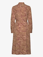 Lauren Ralph Lauren - Belting-Print Tie-Front Crepe Shirtdress - särkkleidid - camel multi - 2