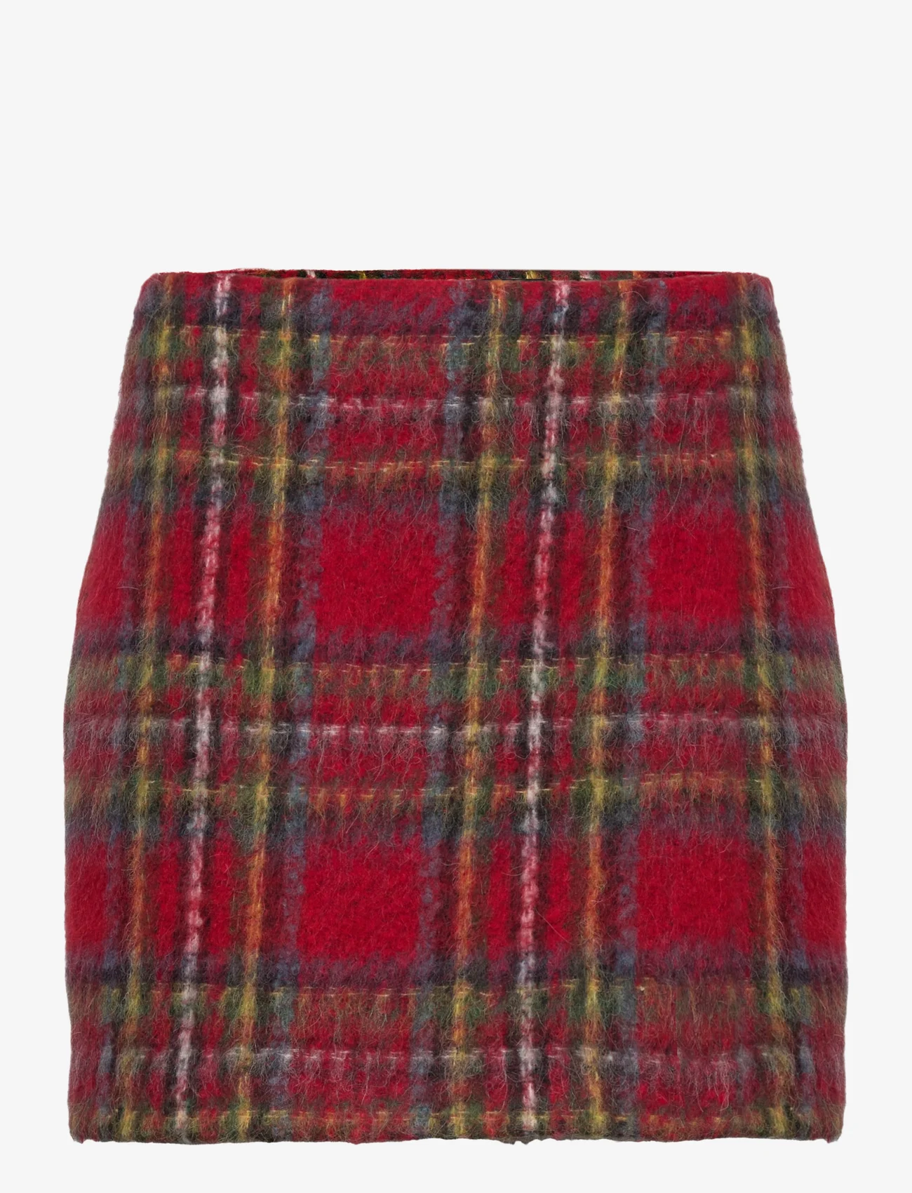 Lauren Ralph Lauren - Plaid Mohair Pencil Miniskirt - spódnice mini - red multi - 1