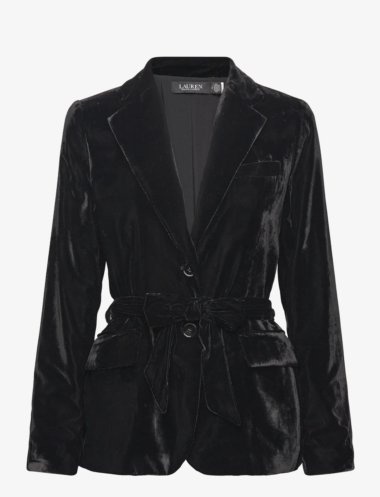 Lauren Ralph Lauren - Belted Velvet Blazer - ballīšu apģērbs par outlet cenām - black - 0