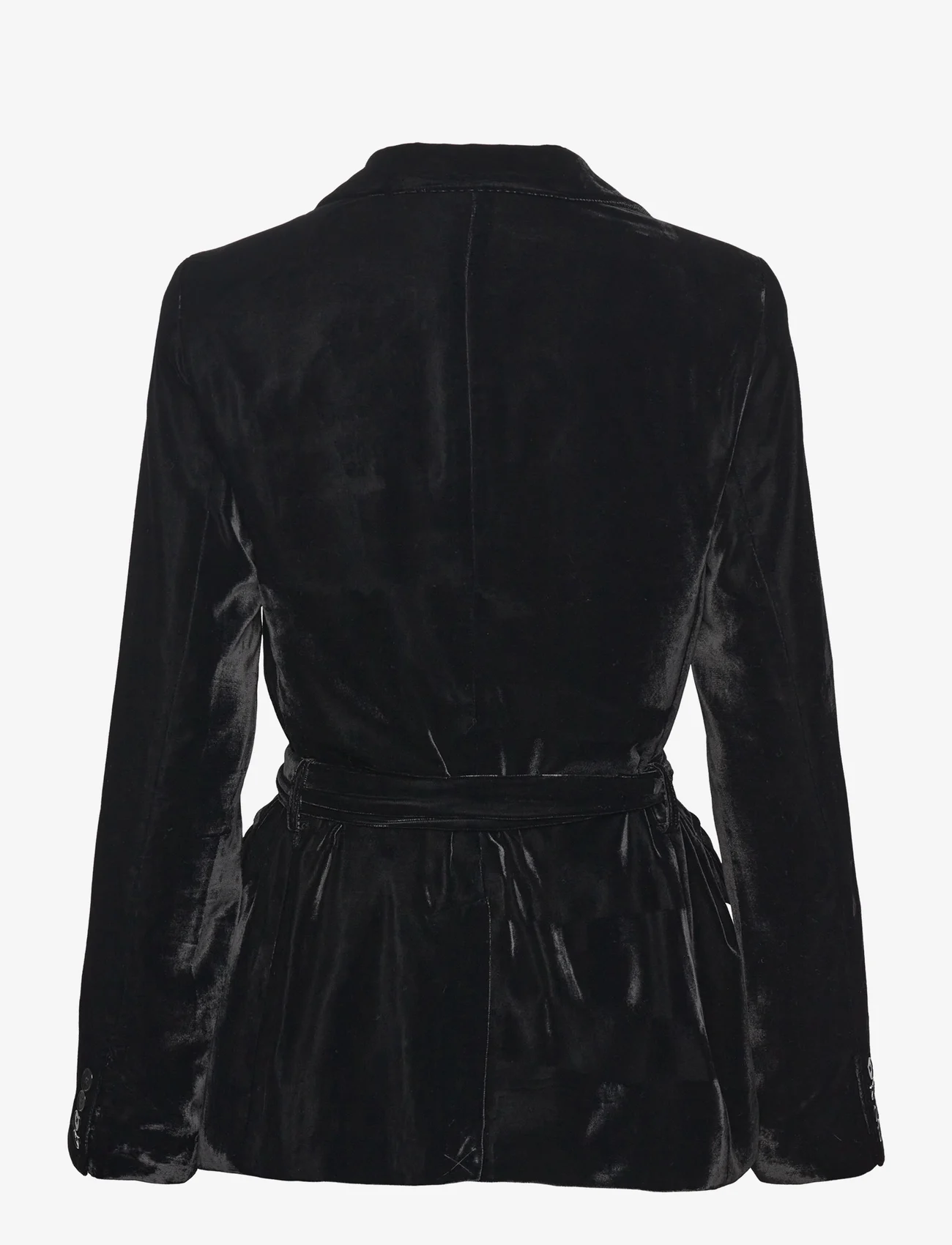 Lauren Ralph Lauren - Belted Velvet Blazer - vakarėlių drabužiai išparduotuvių kainomis - black - 1