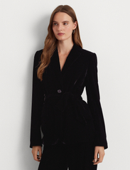 Lauren Ralph Lauren - Belted Velvet Blazer - vakarėlių drabužiai išparduotuvių kainomis - black - 2