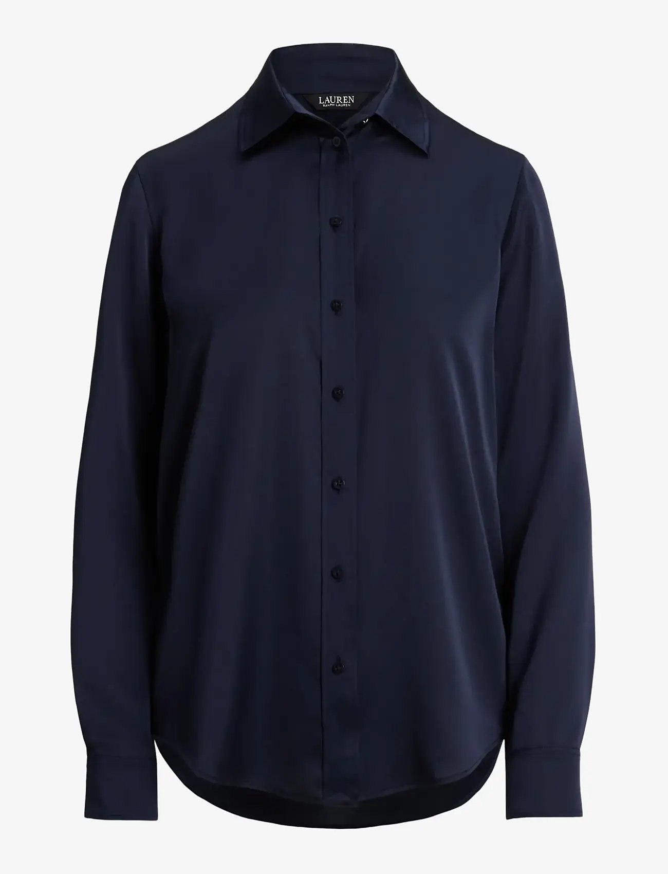 Lauren Ralph Lauren - Classic Fit Satin Charmeuse Shirt - denim shirts - lauren navy - 1