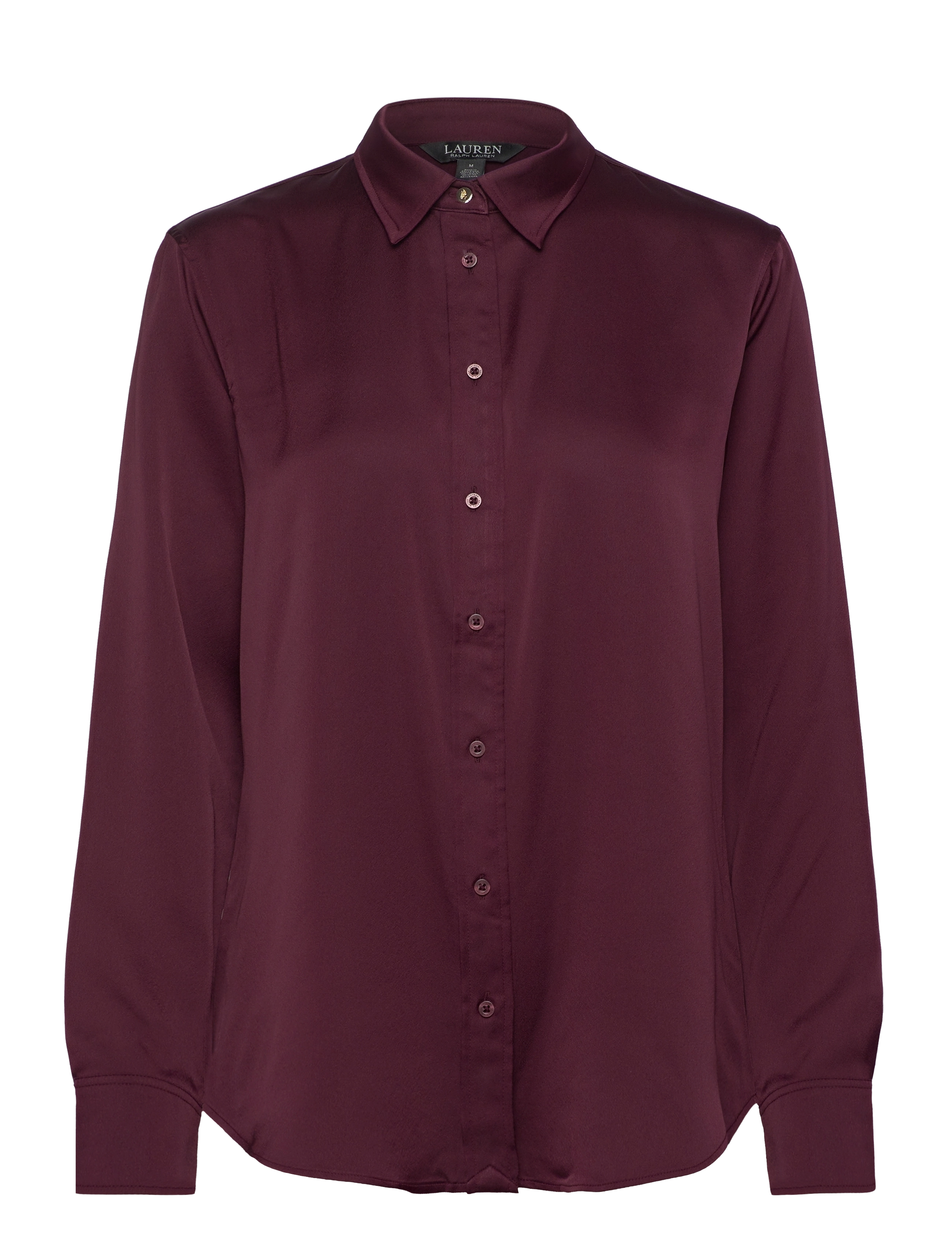 Classic Fit Satin Charmeuse Shirt - PINOT NOIR