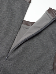 Lauren Ralph Lauren - Faux-Leather-Trim Belted Jacquard Dress - vidutinio ilgio suknelės - modern grey heath - 4