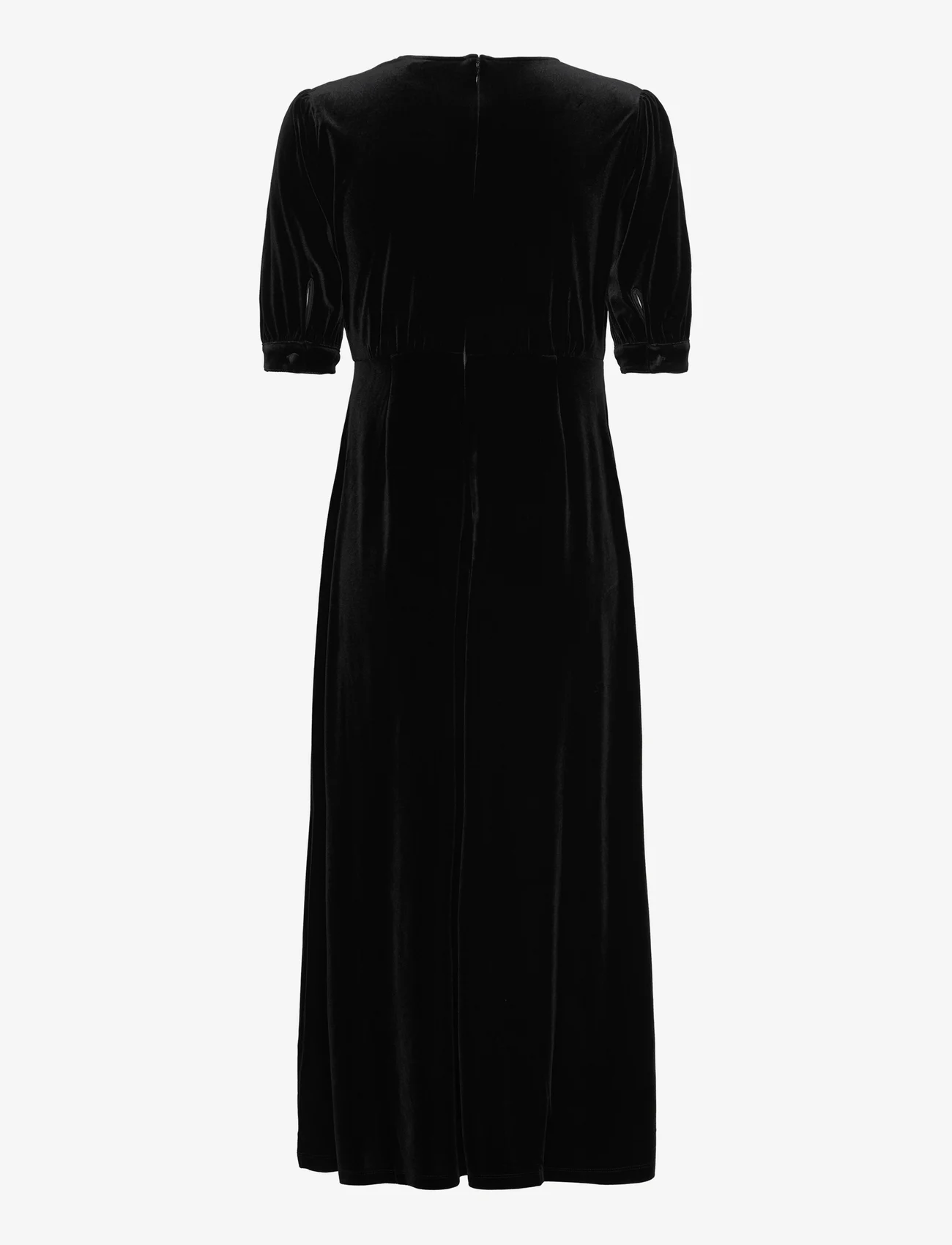 Lauren Ralph Lauren - Stretch Velvet Puff-Sleeve Midi Dress - vakarėlių drabužiai išparduotuvių kainomis - black velvet - 1