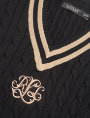 Lauren Ralph Lauren - Cable-Knit Cotton Cricket Sweater - jumpers - black/birch tan - 2