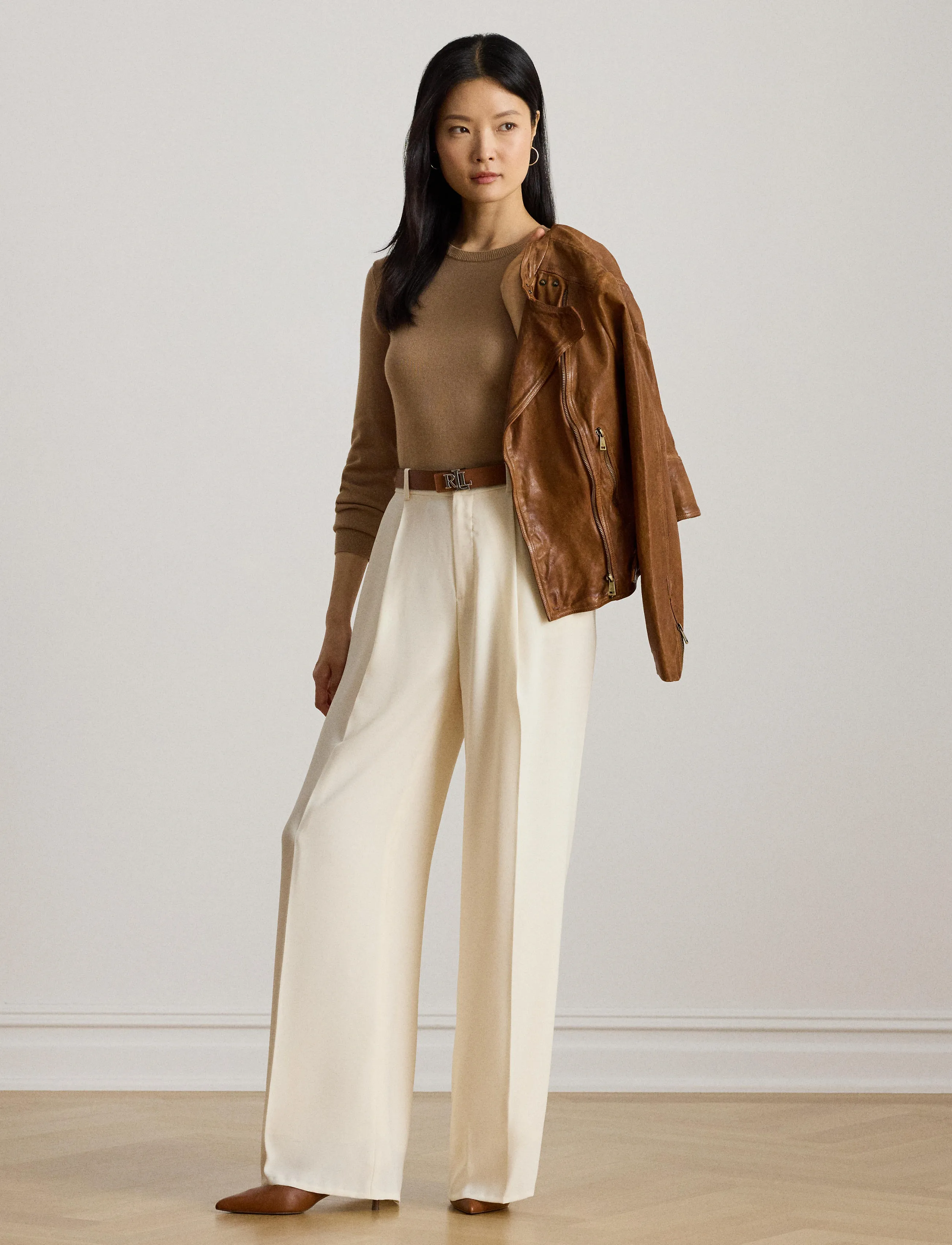 Lauren Ralph Lauren Cotton Modal-Ls Sweater, XL, Beige, Strik > Trøjer, Dame