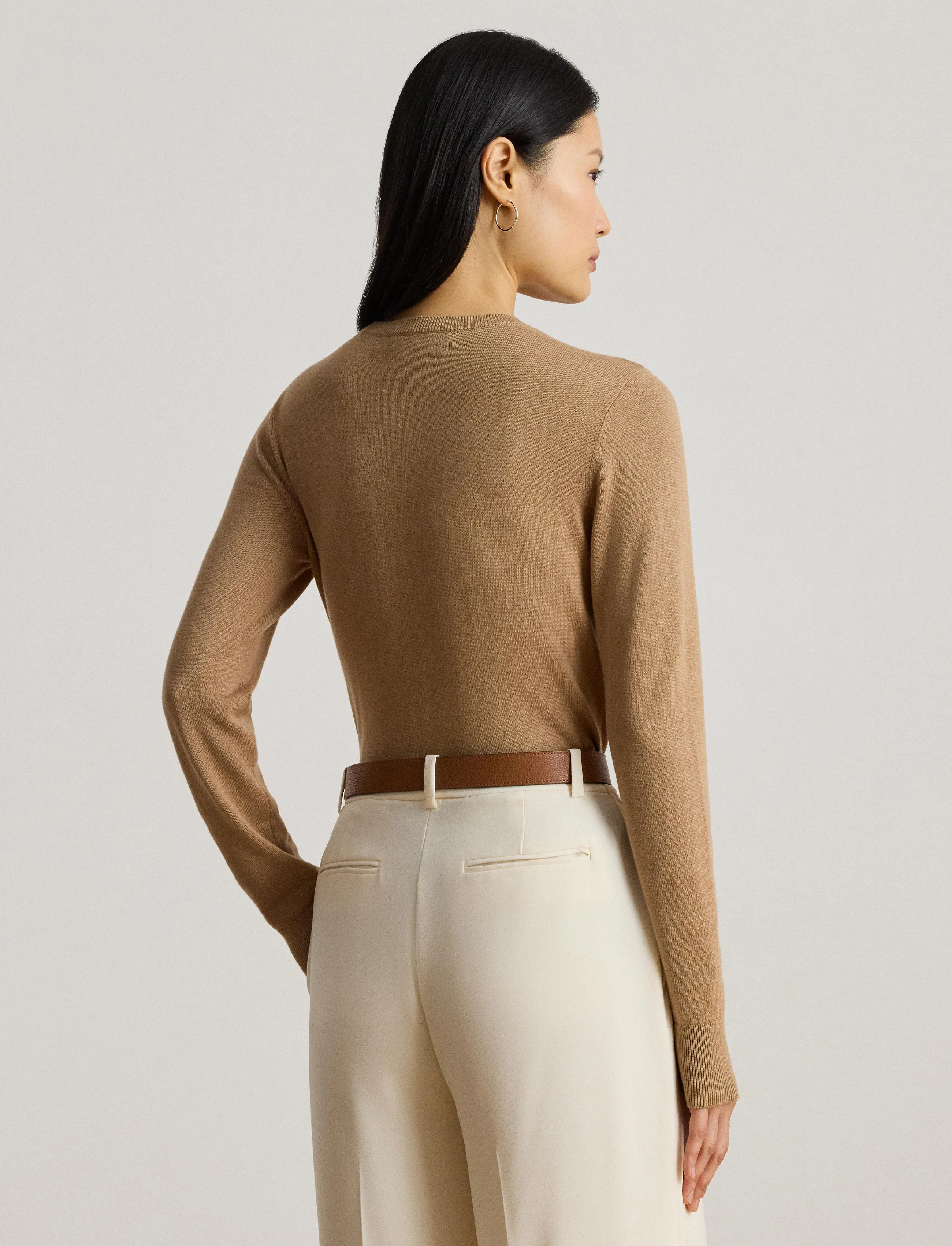 Lauren Ralph Lauren - COTTON MODAL-LS SWEATER - striktrøjer - classic camel - 2