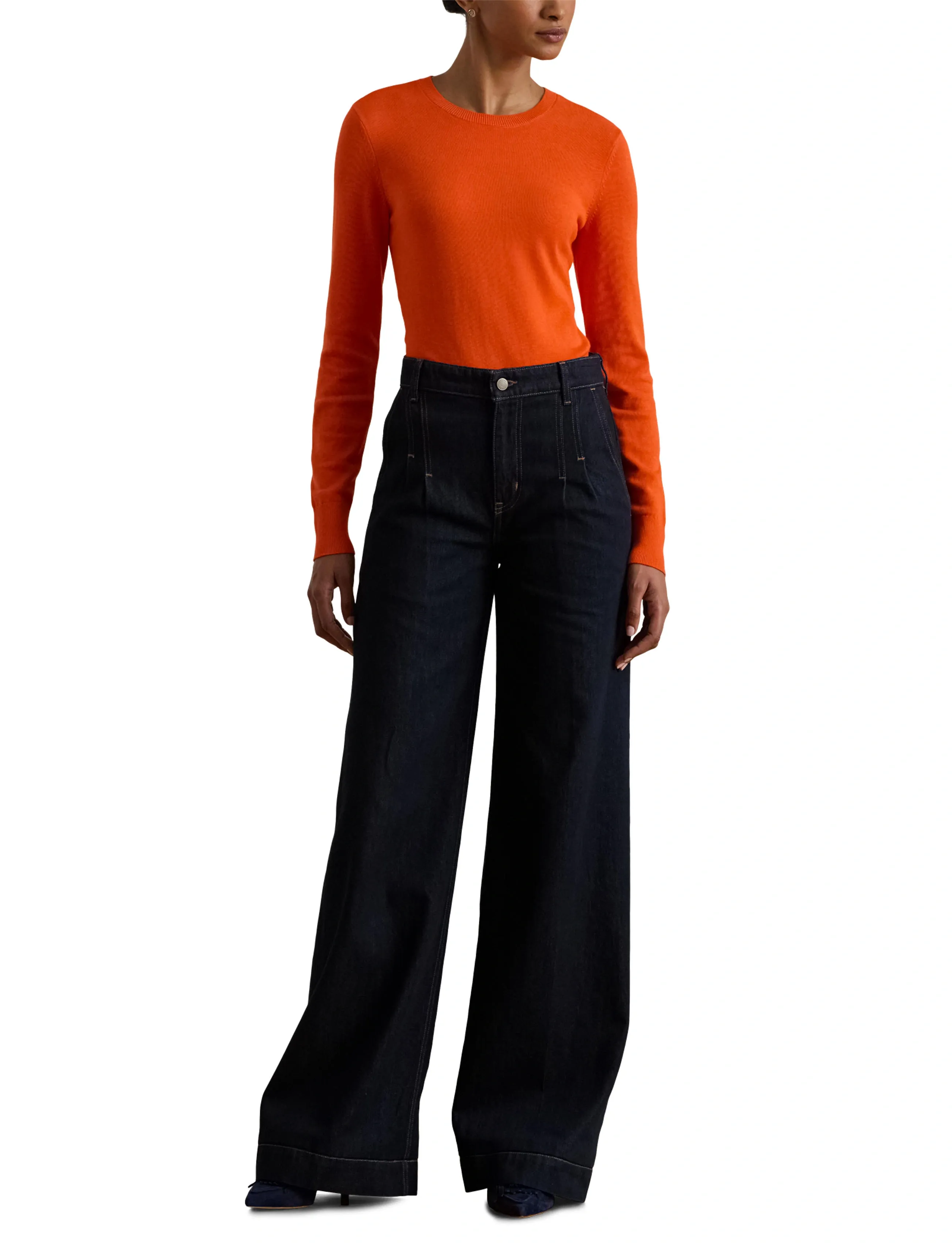 Lauren Ralph Lauren COTTON MODAL-LS SWEATER - Lauren Ralph Lauren - DUSK ORANGE / orange