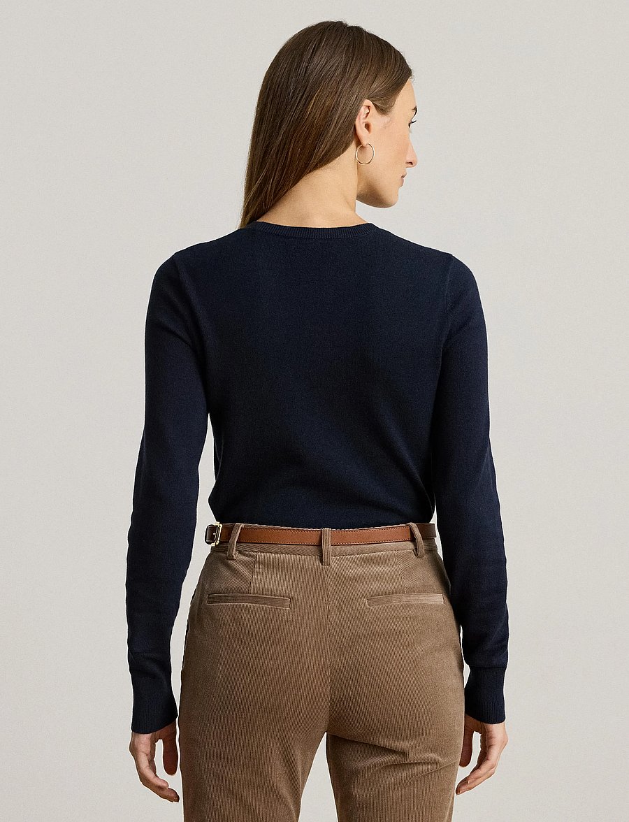 Lauren Ralph Lauren - COTTON MODAL-LS SWEATER - džemperi - lauren navy - 3