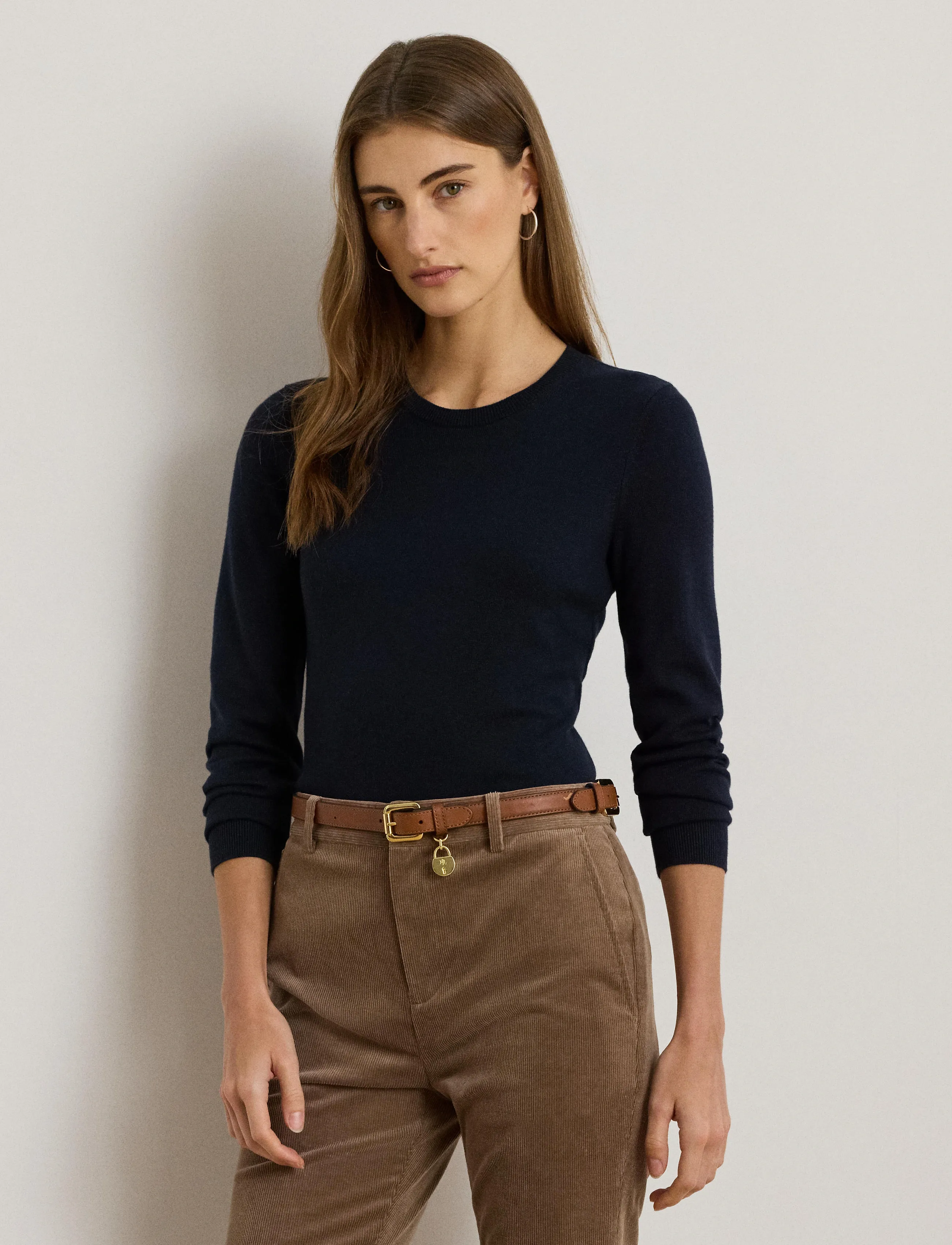 Lauren Ralph Lauren - COTTON MODAL-LS SWEATER - džemperi - lauren navy - 4