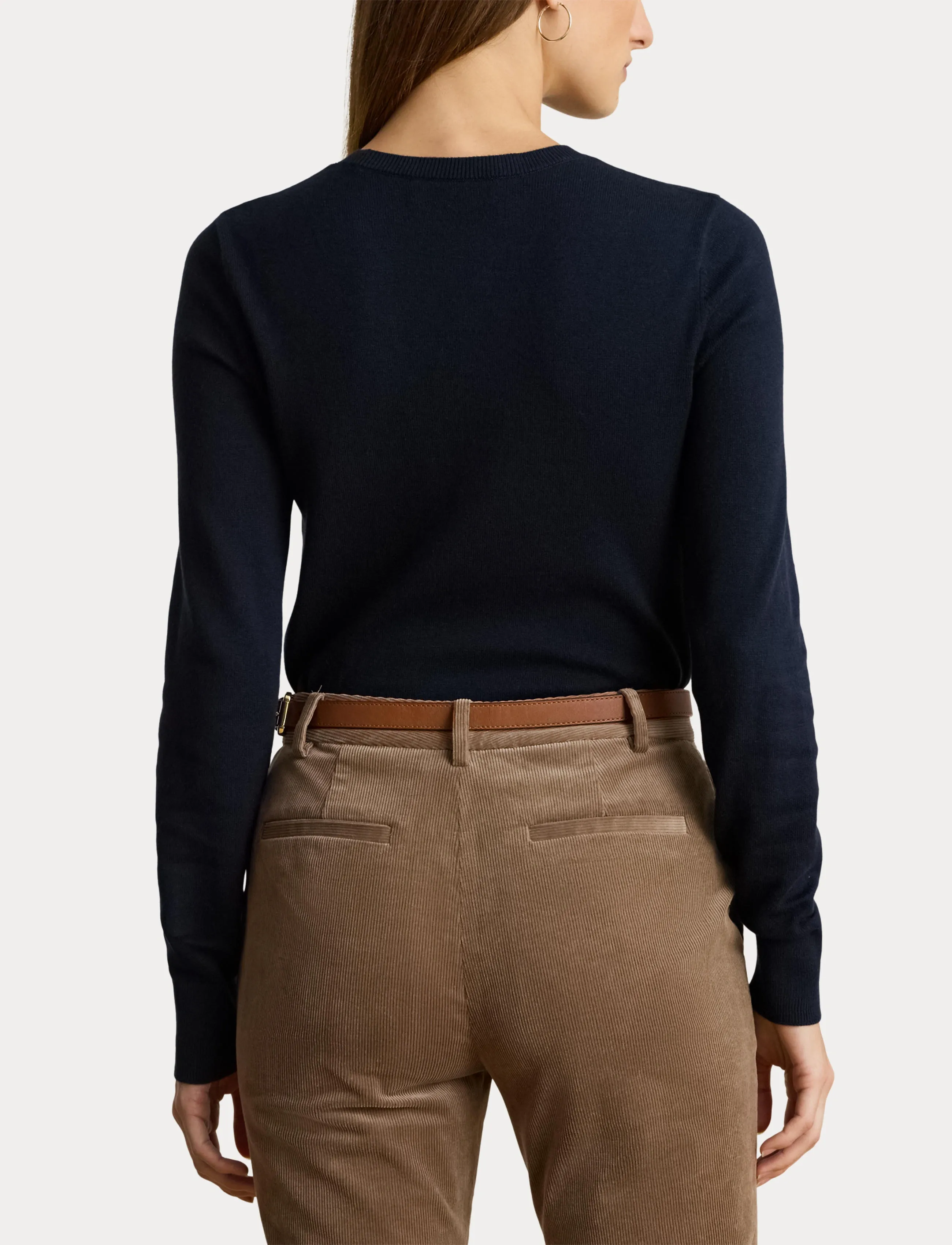 Lauren Ralph Lauren COTTON MODAL-LS SWEATER - Clothing - LAUREN NAVY / navy