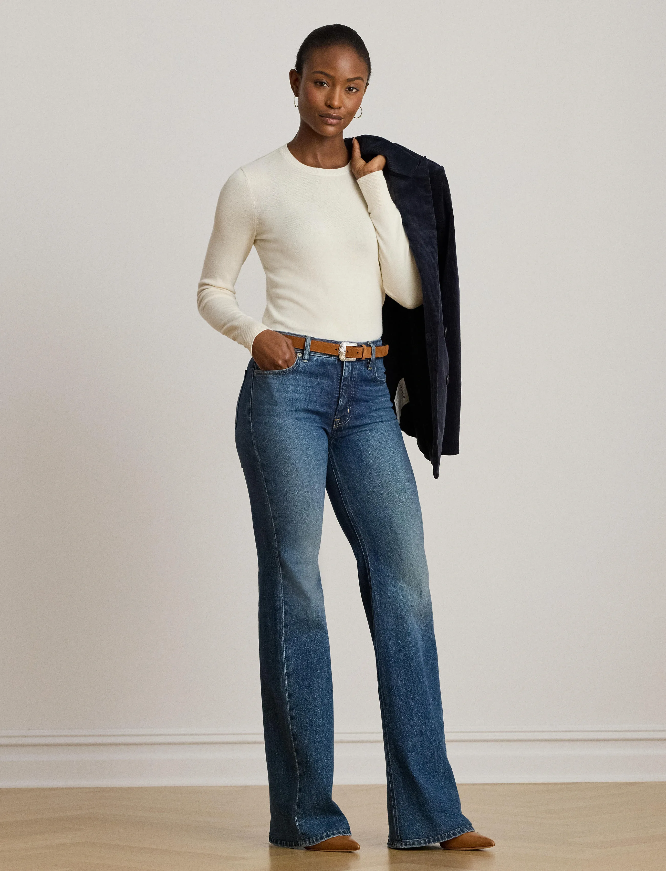 Lauren Ralph Lauren COTTON MODAL-LS SWEATER - Tøj - MASCARPONE CREAM / cream