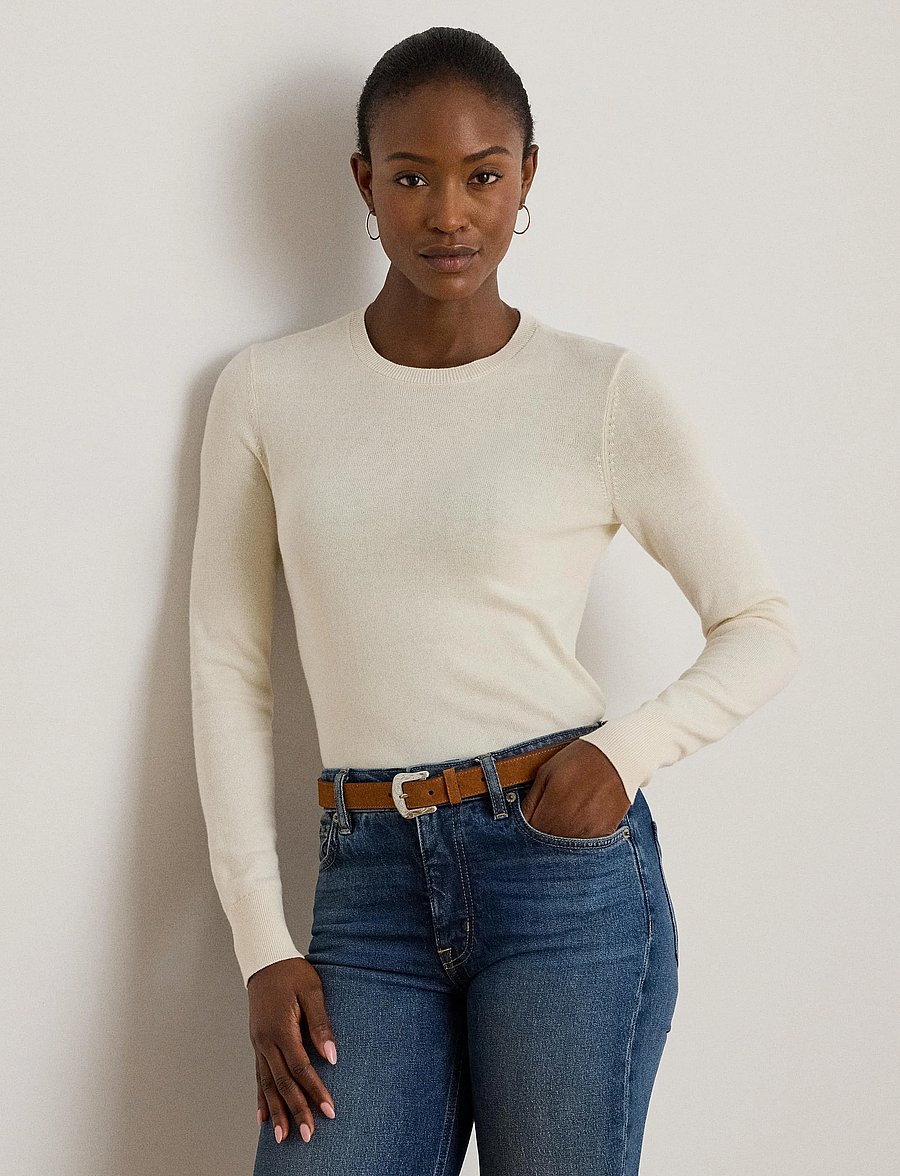Lauren Ralph Lauren - COTTON MODAL-LS SWEATER - pullover - mascarpone cream - 3