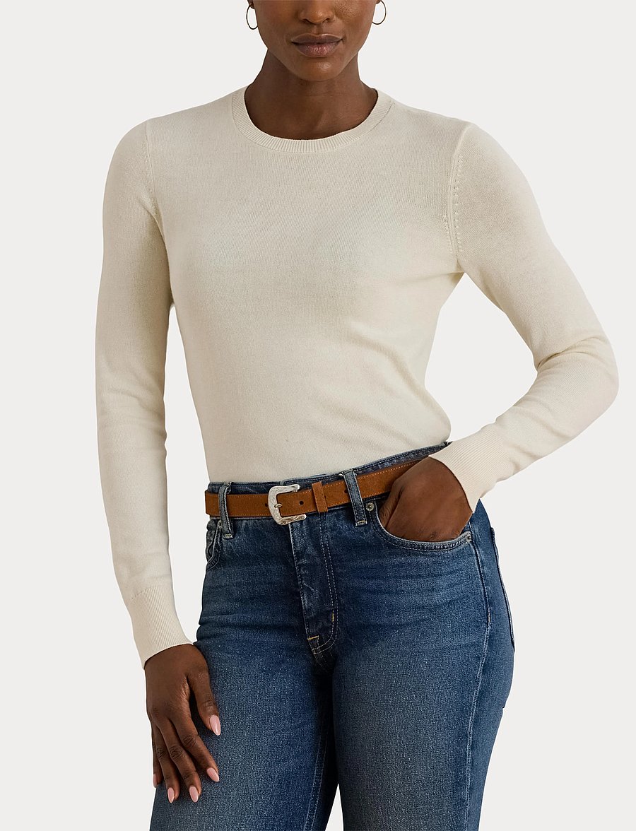 Lauren Ralph Lauren - COTTON MODAL-LS SWEATER - pullover - mascarpone cream - 5