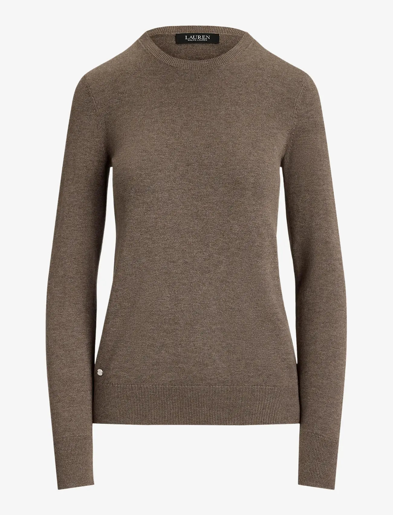 Lauren Ralph Lauren - Cotton-Blend Sweater - tröjor - taupe brown heath - 1