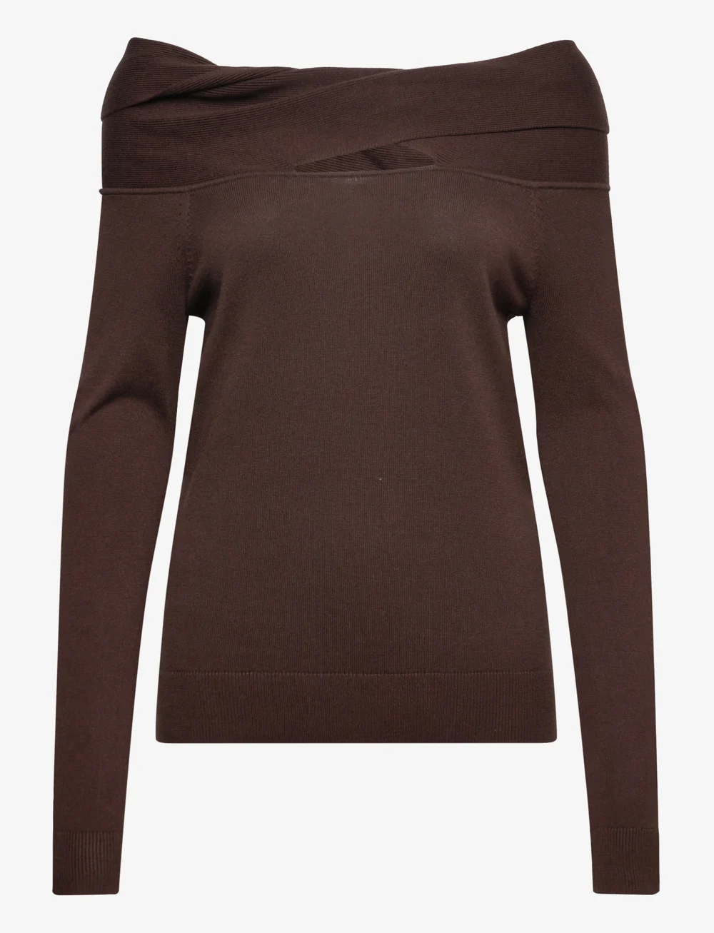 Twist front off the shoulder sweater outlet