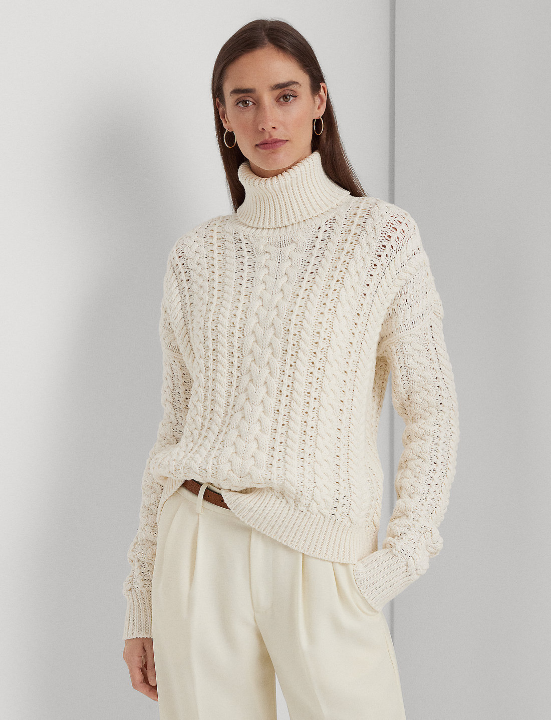 Lauren ralph lauren cable knit best sale sweater