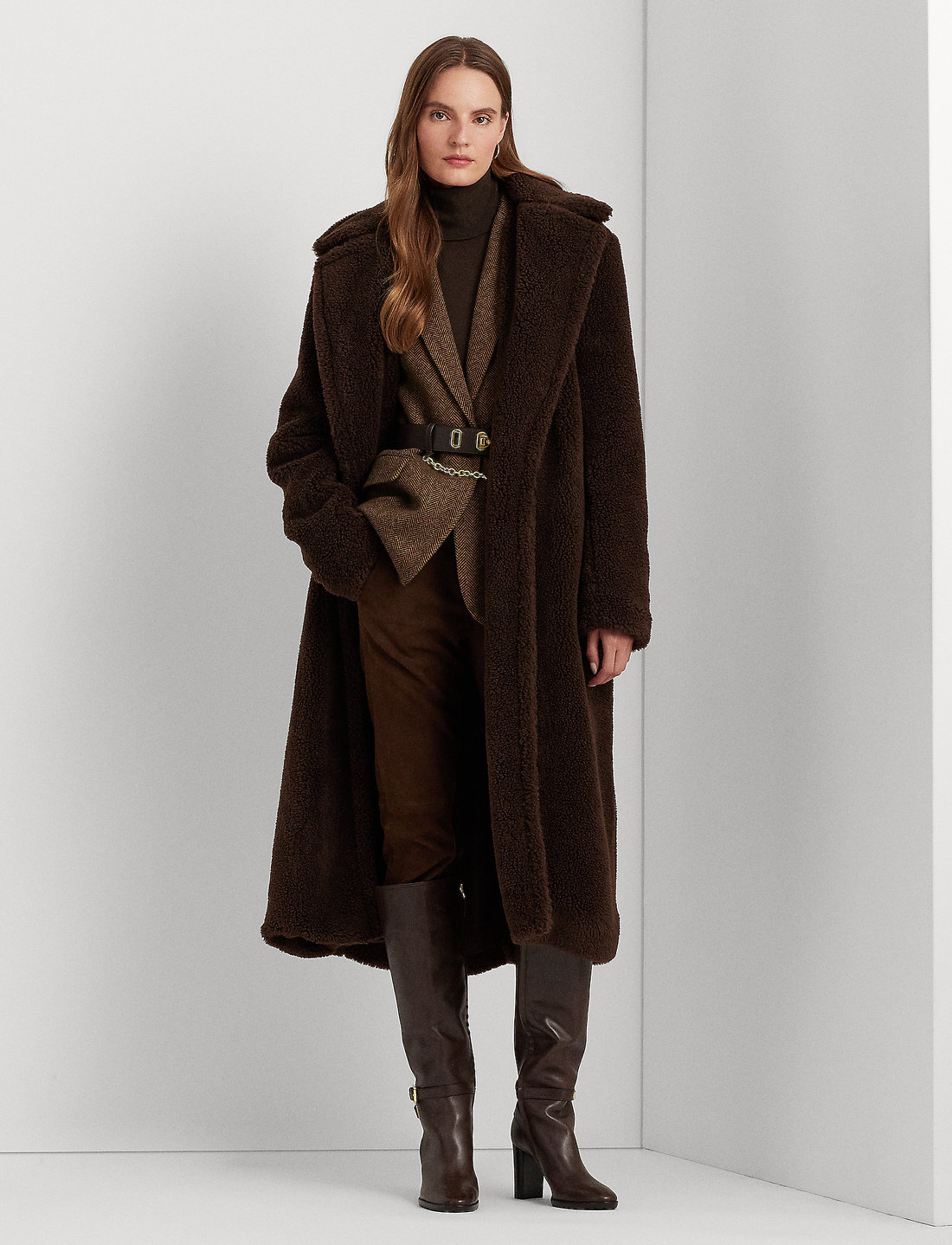 Lauren ralph lauren belted 2025 wrap coat