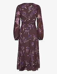 Lauren Ralph Lauren - Floral Belted Crinkle Georgette Dress - ballīšu apģērbs par outlet cenām - brown/purple/mult - 2