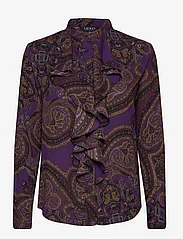 Lauren Ralph Lauren - Paisley Ruffle-Trim Georgette Shirt - krekli ar garām piedurknēm - purple multi - 0