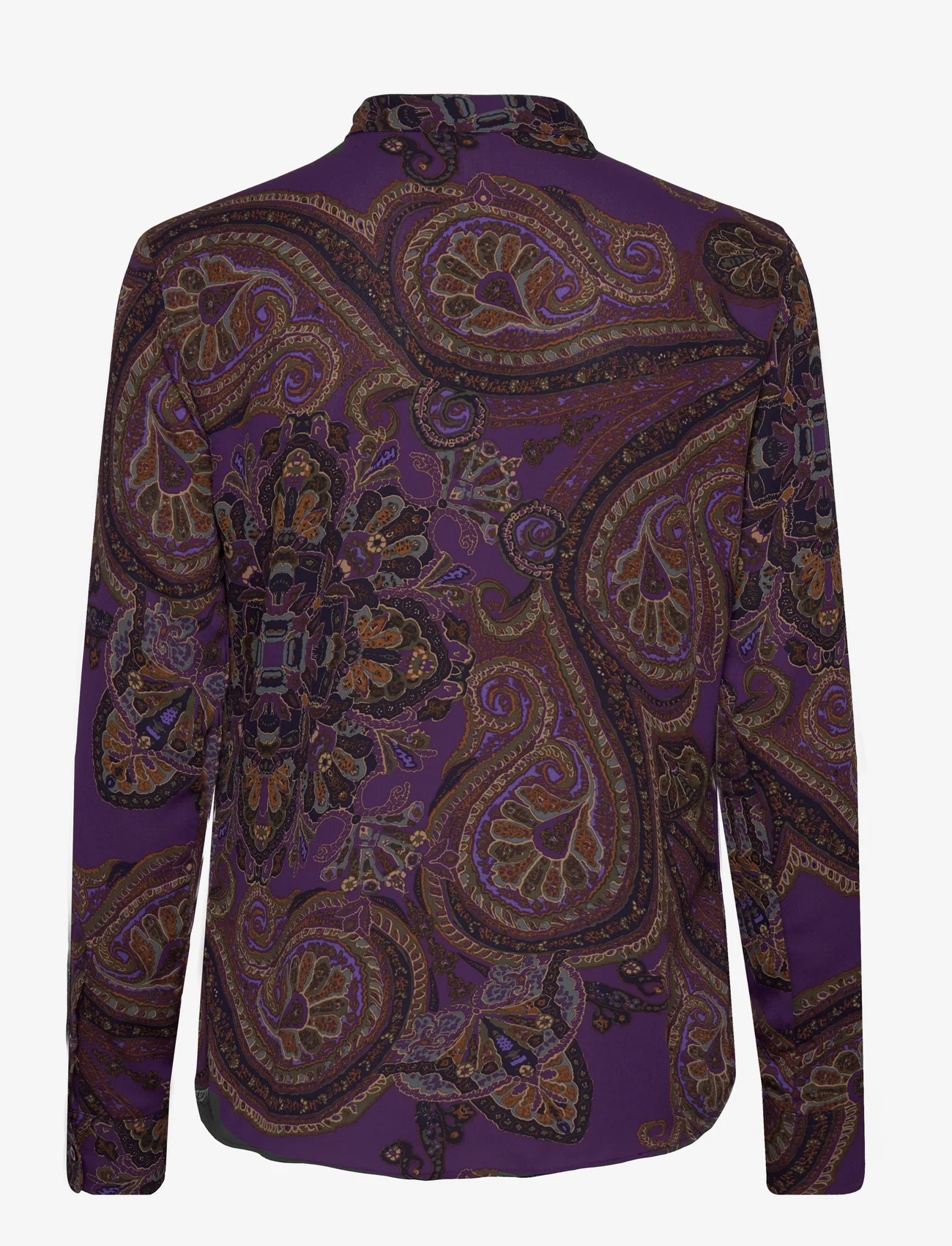 Lauren Ralph Lauren - Paisley Ruffle-Trim Georgette Shirt - krekli ar garām piedurknēm - purple multi - 1