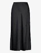 Satin Crepe A-line Skirt - BLACK