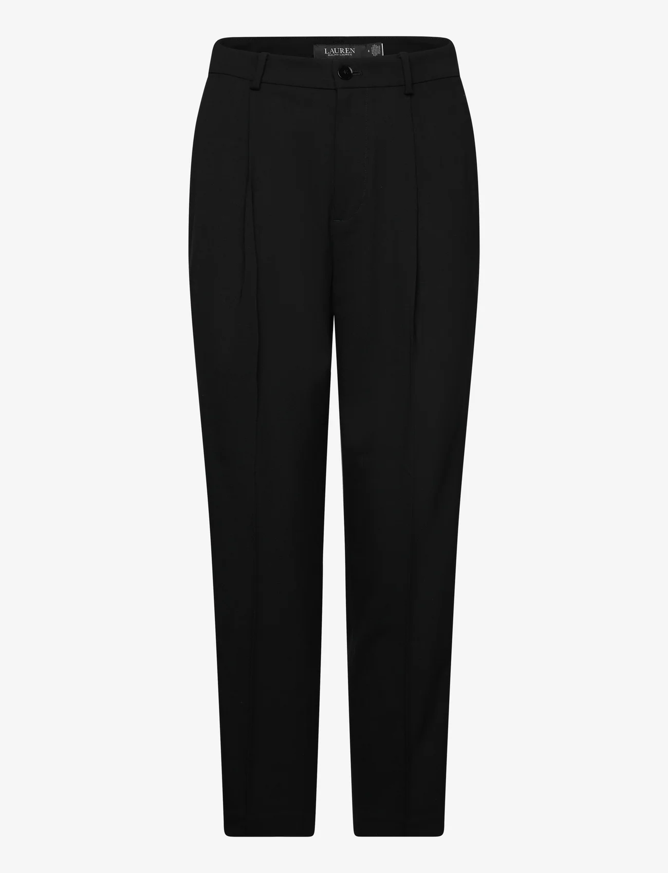 Lauren Ralph Lauren - Satin-Stripe Wool Crepe Straight Pant - dalykinio stiliaus kelnės - black - 0