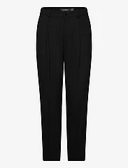Lauren Ralph Lauren - Satin-Stripe Wool Crepe Straight Pant - lietišķā stila bikses - black - 0