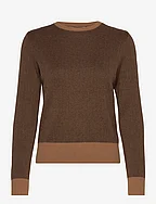 Cotton-Blend Herringbone-Knit Sweater - MULTI