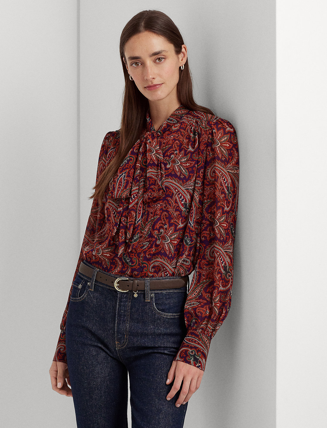 Lauren Ralph Lauren Paisley Georgette Tie neck Blouse Long sleeved blouses Boozt