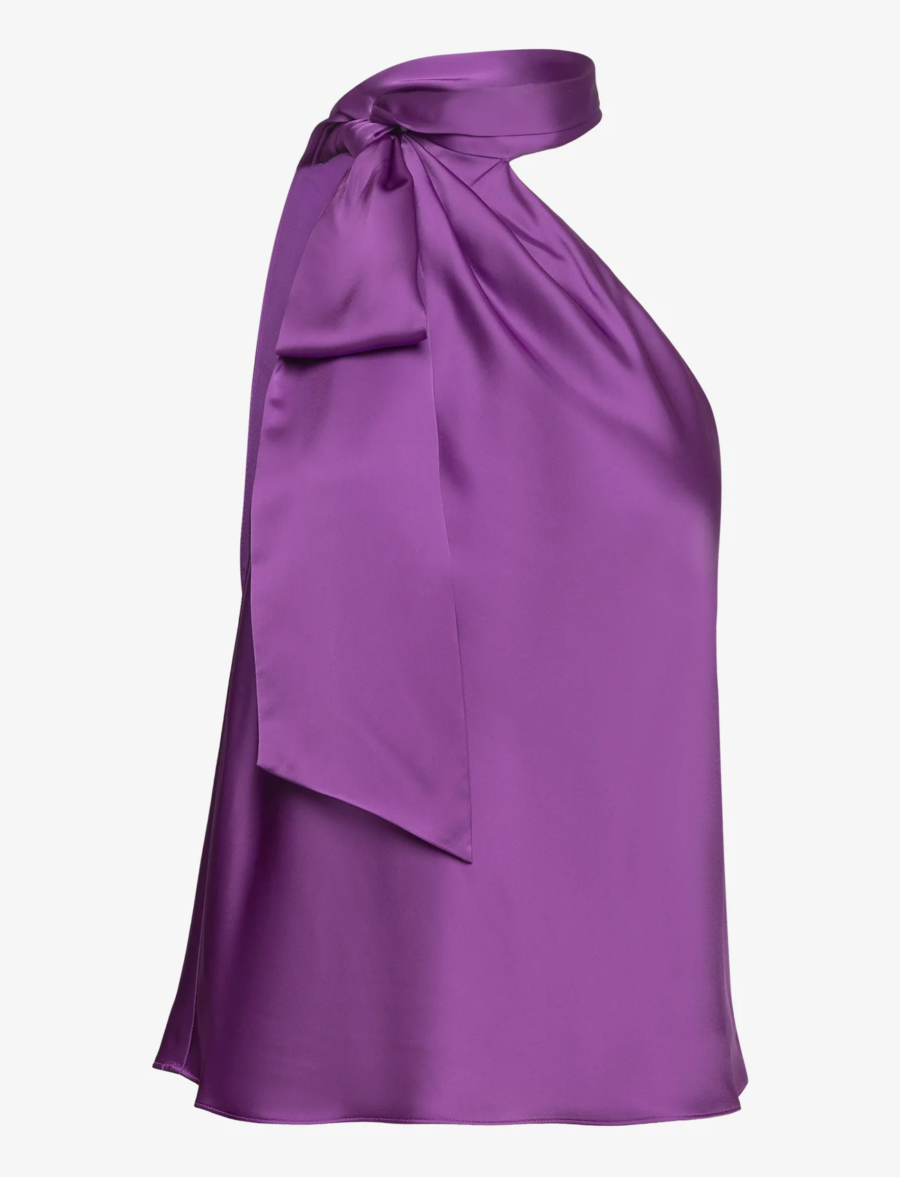 Lauren Ralph Lauren - Charmeuse Tie-Neck Halter Blouse - Ärmlösa blusar - purple jasper - 0