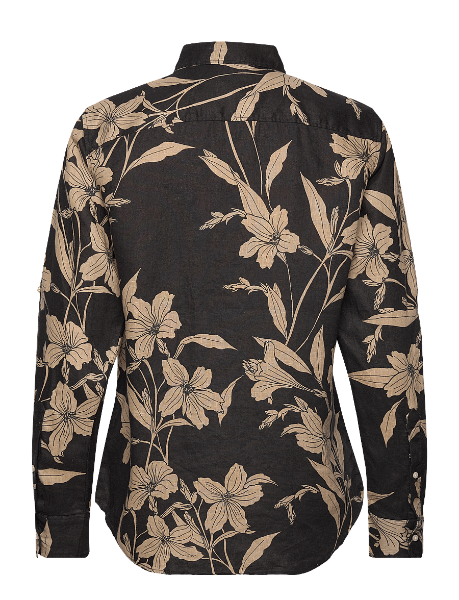 Lauren Ralph Lauren - Floral Linen Shirt - black/tan - 1