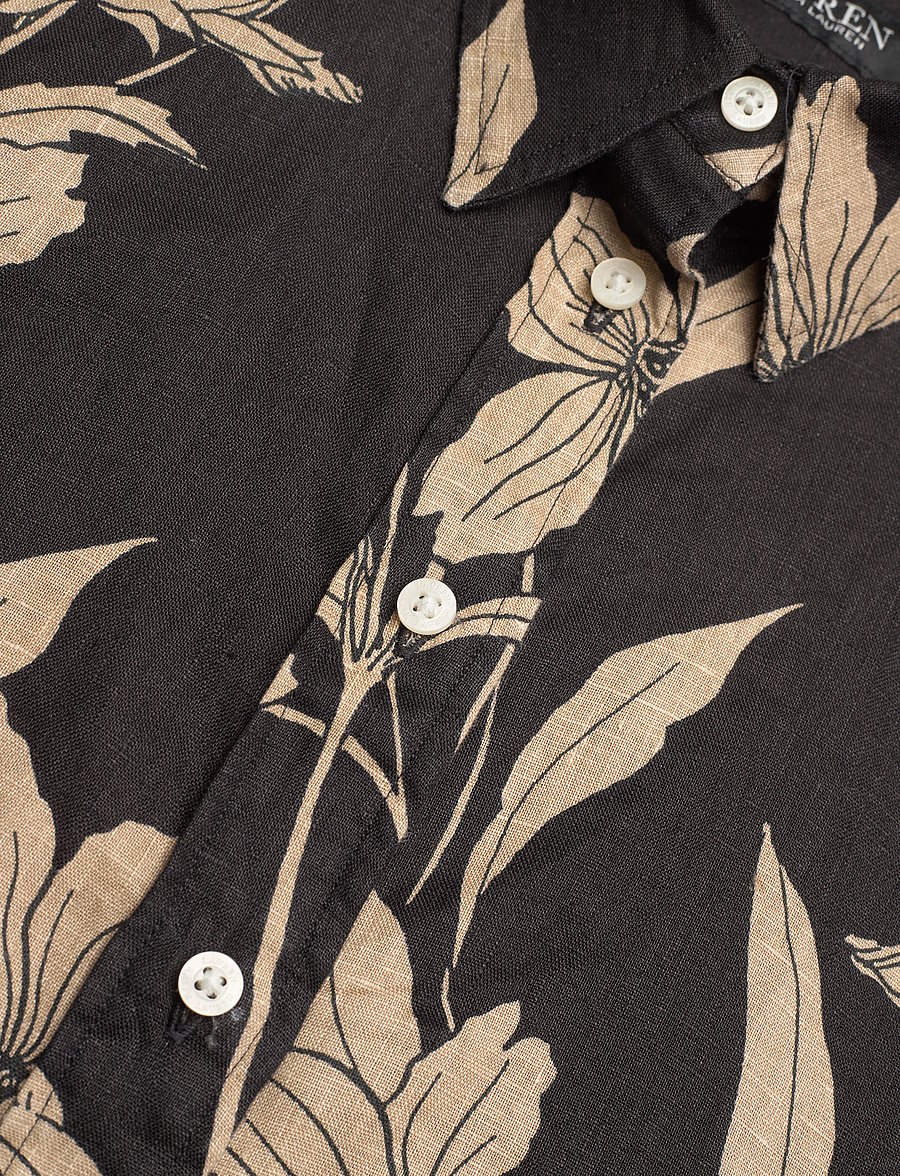 Lauren Ralph Lauren - Floral Linen Shirt - black/tan - 3