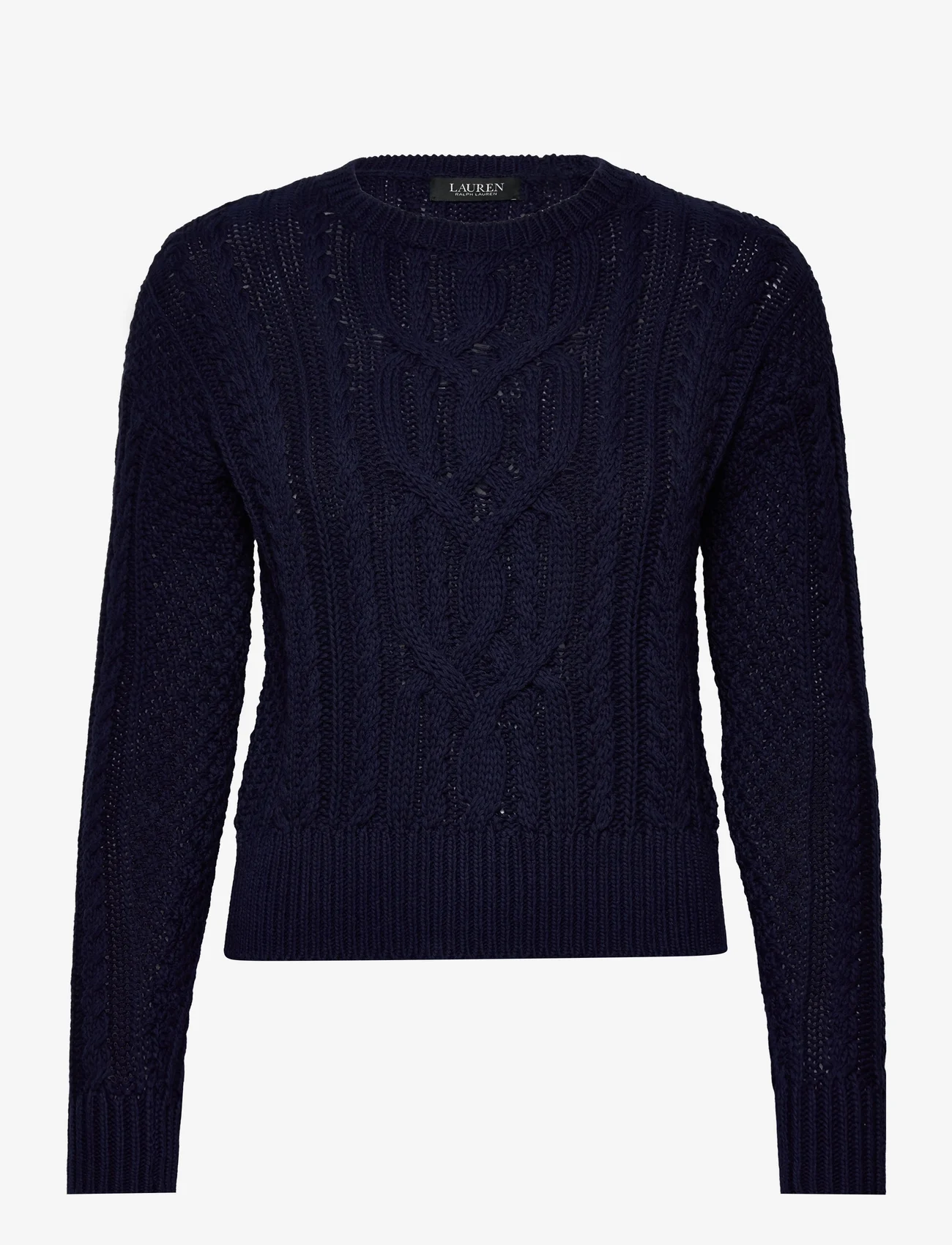 Lauren Ralph Lauren - Cable-Knit Cotton Crewneck Sweater - džemperi - refined navy - 0