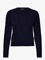 Lauren Ralph Lauren - Cable-Knit Cotton Crewneck Sweater - striktrøjer - refined navy - 0