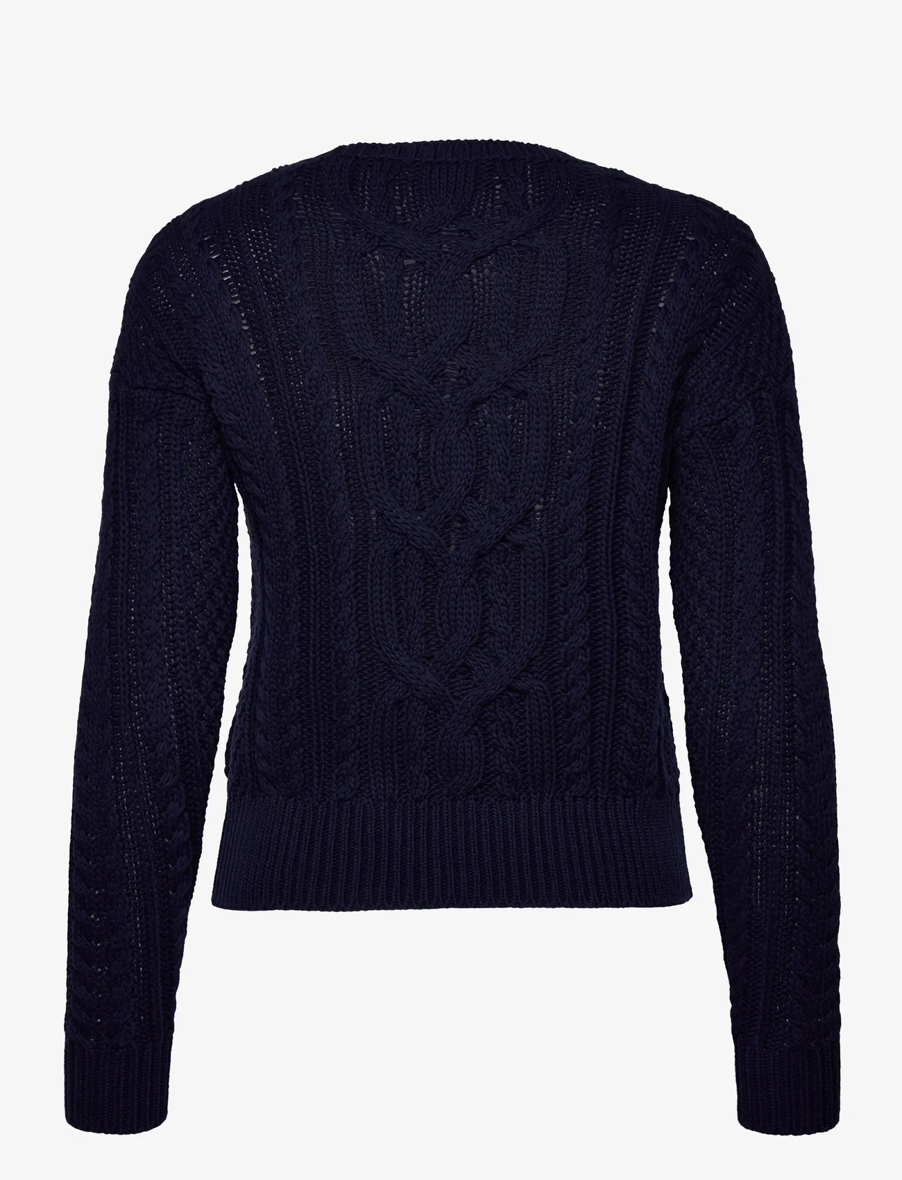 Lauren Ralph Lauren - Cable-Knit Cotton Crewneck Sweater - jumpers - refined navy - 1